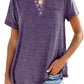 Fashion Solid Color Pocket Short Sleeve T-Shirt - dressowy