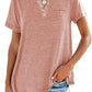 Fashion Solid Color Pocket Short Sleeve T-Shirt - dressowy