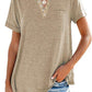 Fashion Solid Color Pocket Short Sleeve T-Shirt - dressowy