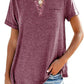 Fashion Solid Color Pocket Short Sleeve T-Shirt - dressowy