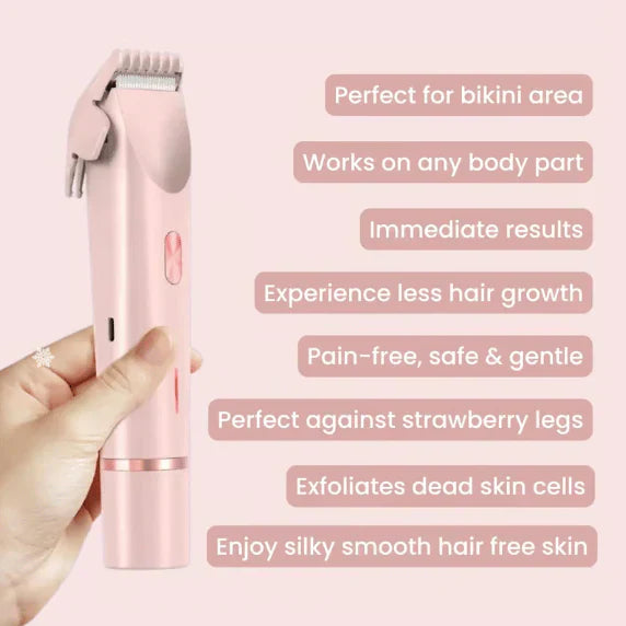 🏖️LAST DAY SALE ONLY ￡11.99!!🌸Akunbem🇬🇧 Rechargeable Women’s Trimmer ⚡  Dual Heads • IPX7 Waterproof • Painless Precision for Face, Bikini & Body 💧