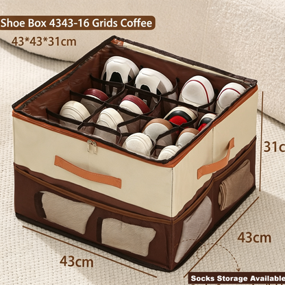 👟 Fabric Shoe Organizer Storage Box – Foldable, Large Capacity, Dustproof & Breathable for Closet & Bedroom 🧺✨