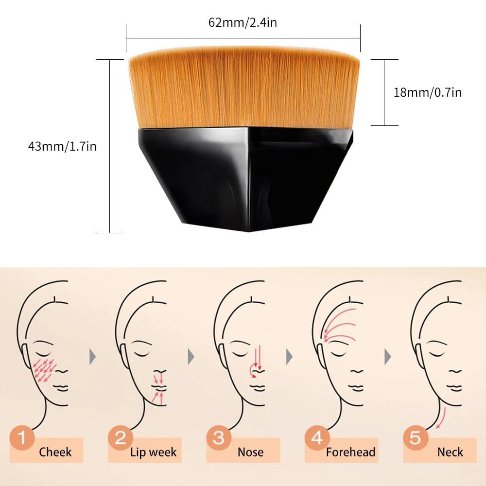 Flat TopMakeup Brush with Bonus Case - dressowy