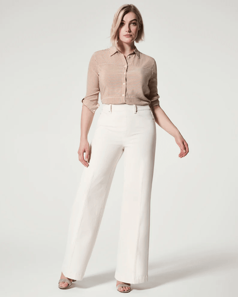 HIGH WAIST TAILORED WIDE LEG PANTS - dressowy