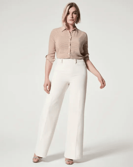 HIGH WAIST TAILORED WIDE LEG PANTS - dressowy