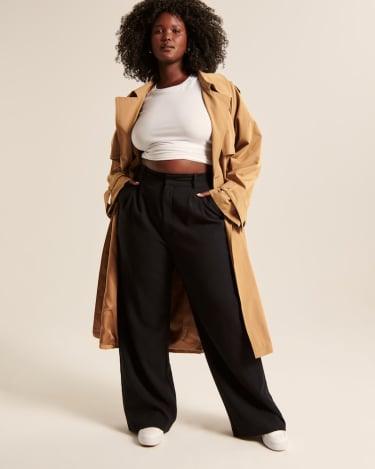 HIGH WAIST TAILORED WIDE LEG PANTS - dressowy