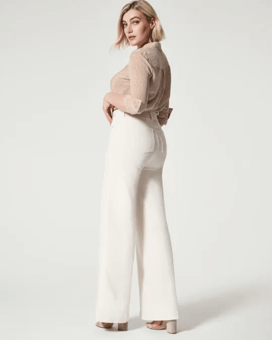 HIGH WAIST TAILORED WIDE LEG PANTS - dressowy