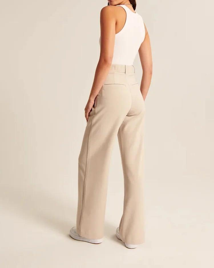 HIGH WAIST TAILORED WIDE LEG PANTS - dressowy