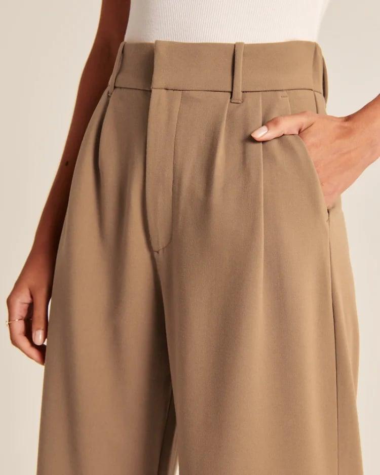 HIGH WAIST TAILORED WIDE LEG PANTS - dressowy