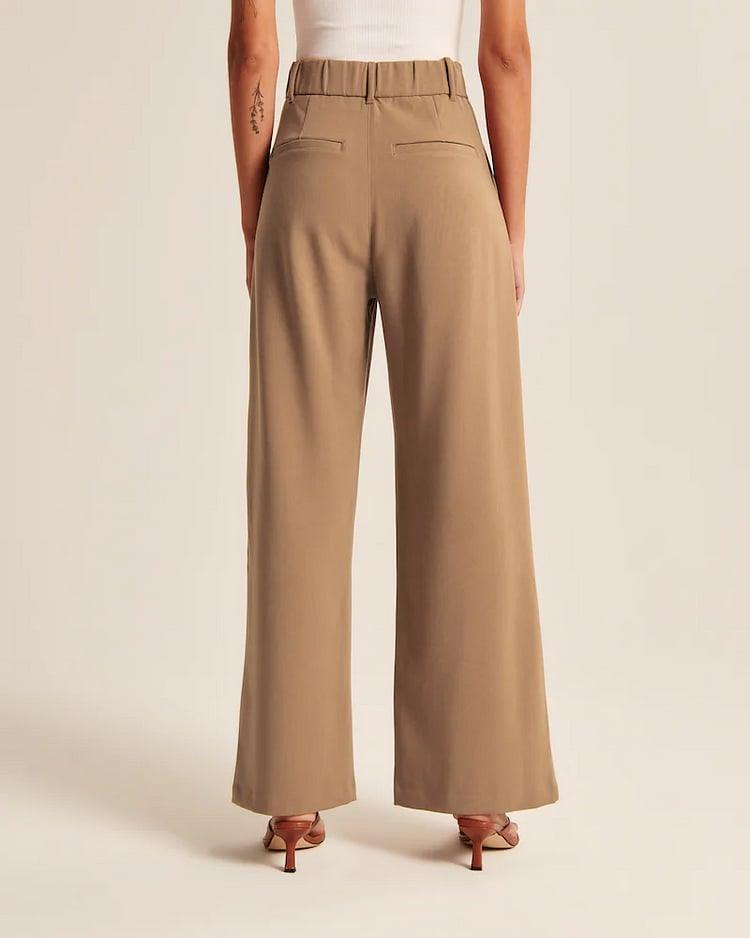 HIGH WAIST TAILORED WIDE LEG PANTS - dressowy