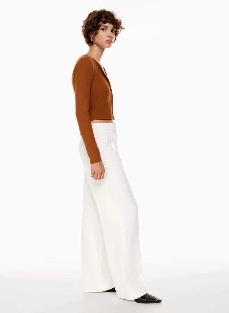 HIGH WAIST TAILORED WIDE LEG PANTS - dressowy