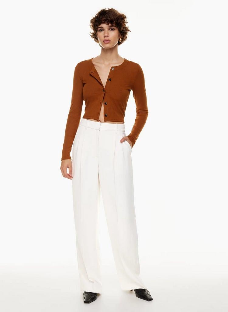 HIGH WAIST TAILORED WIDE LEG PANTS - dressowy