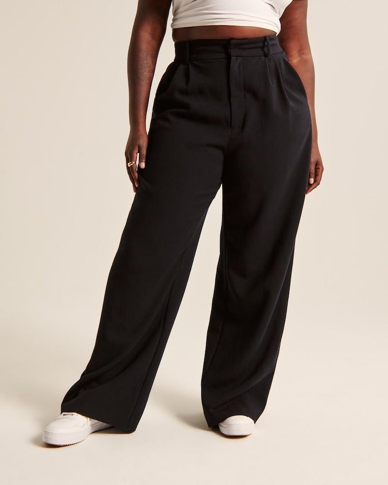 HIGH WAIST TAILORED WIDE LEG PANTS - dressowy