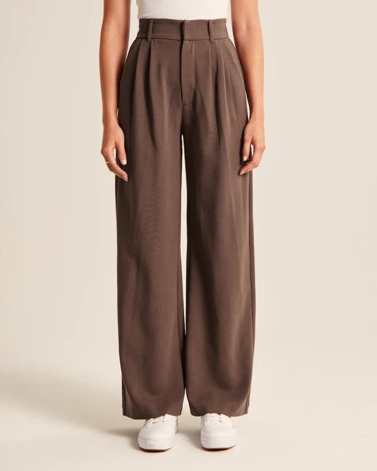 HIGH WAIST TAILORED WIDE LEG PANTS - dressowy
