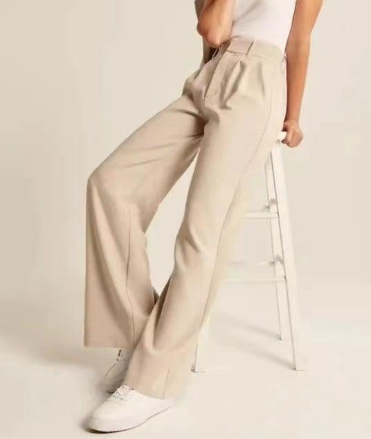 HIGH WAIST TAILORED WIDE LEG PANTS - dressowy