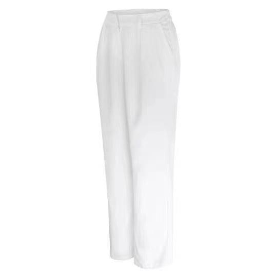 HIGH WAIST TAILORED WIDE LEG PANTS - dressowy