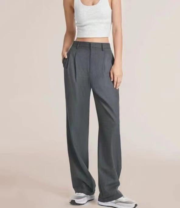 HIGH WAIST TAILORED WIDE LEG PANTS - dressowy