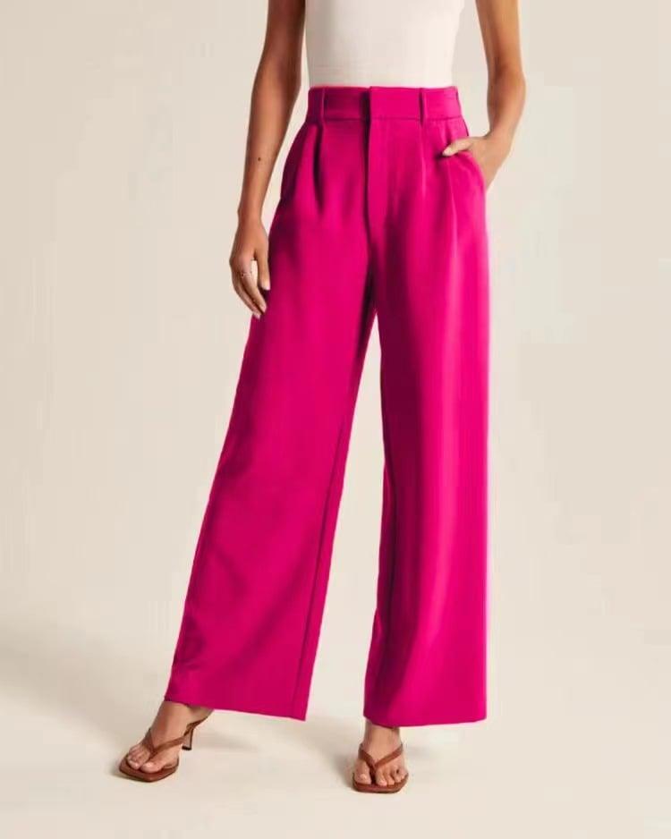 HIGH WAIST TAILORED WIDE LEG PANTS - dressowy