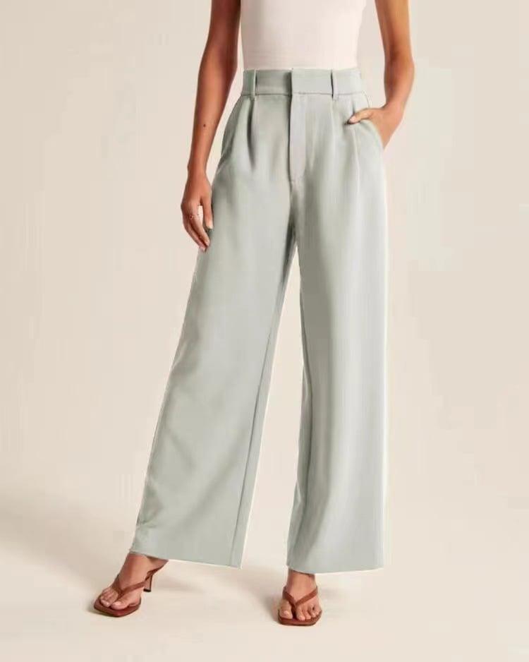 HIGH WAIST TAILORED WIDE LEG PANTS - dressowy