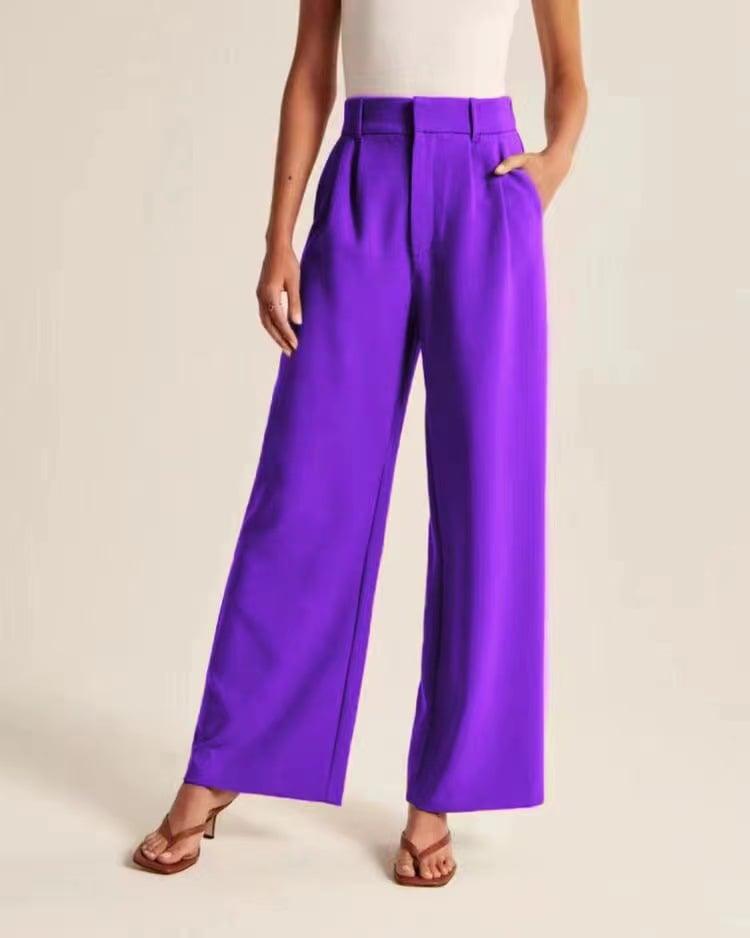 HIGH WAIST TAILORED WIDE LEG PANTS - dressowy