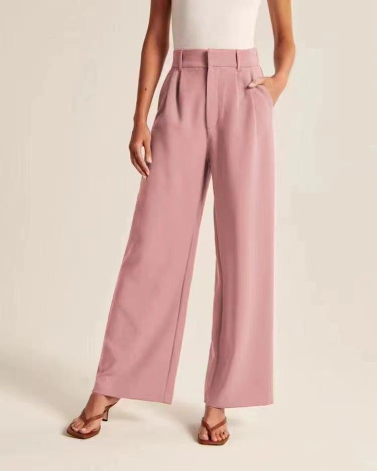 HIGH WAIST TAILORED WIDE LEG PANTS - dressowy
