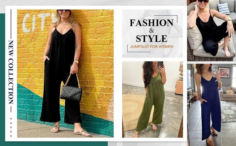 Loose Sleeveless Strap Stretchy Jumpsuit - dressowy