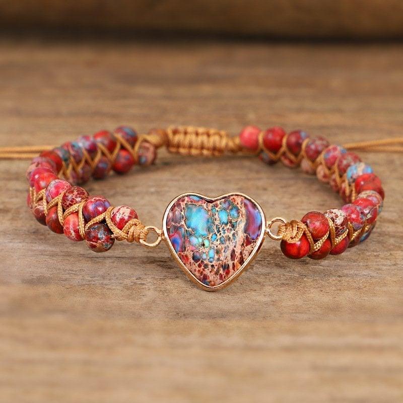 PASSIONATE HEART JASPER BRACELET - dressowy