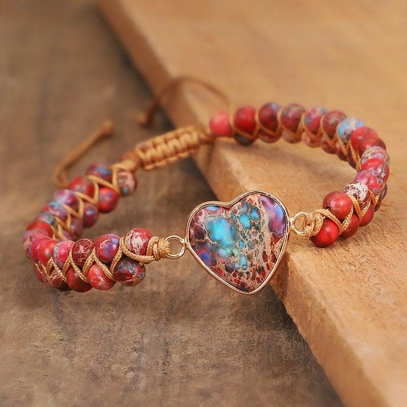 PASSIONATE HEART JASPER BRACELET - dressowy