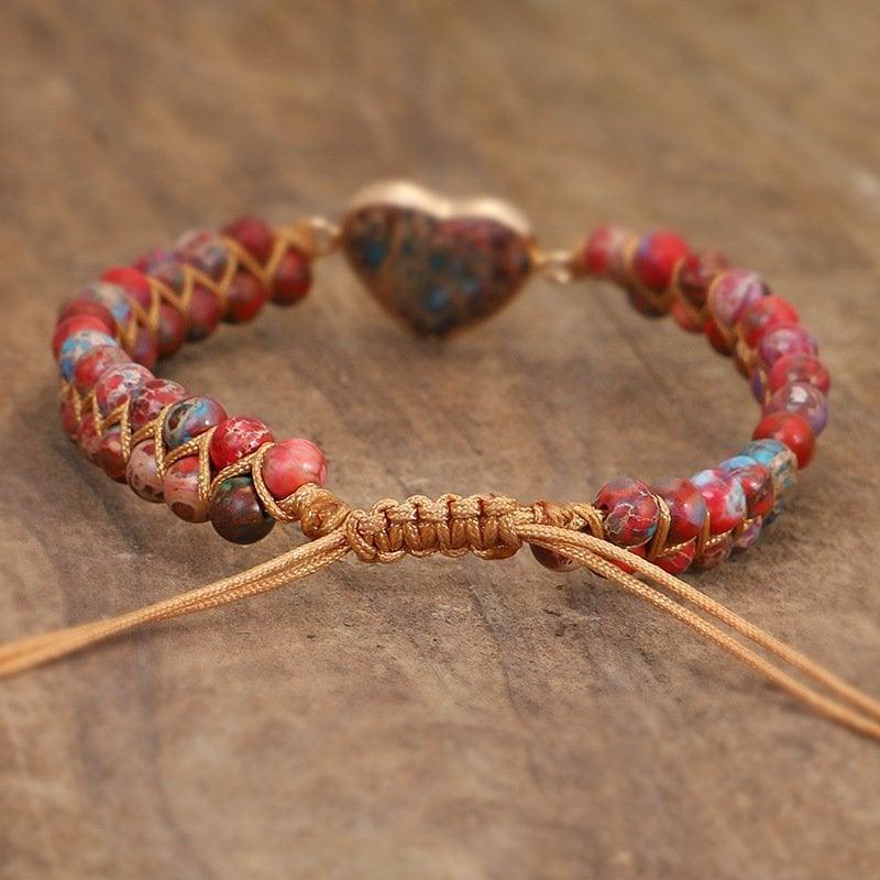 PASSIONATE HEART JASPER BRACELET - dressowy