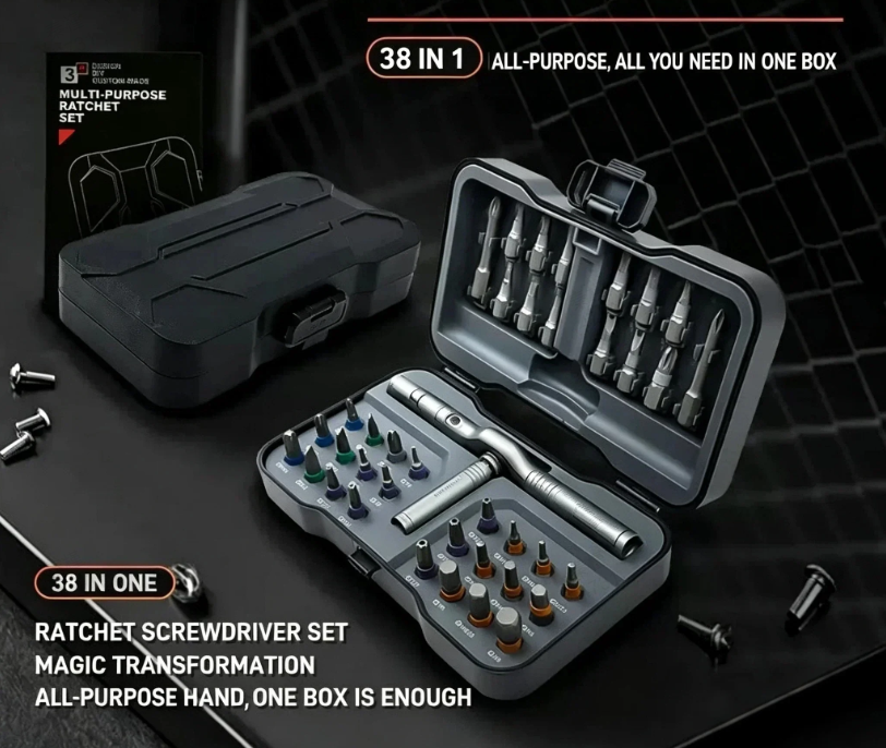 🛠️Freely assemble to solve all tool troubles 🛠️ 24-in-1 screwdriver set – Magnetic, compact, and portable