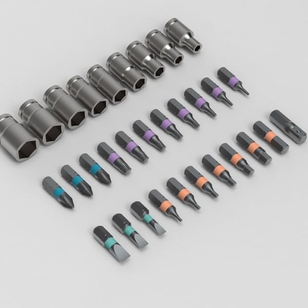🛠️Freely assemble to solve all tool troubles 🛠️ 24-in-1 screwdriver set – Magnetic, compact, and portable