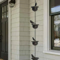 🐦🌧️  8-Cup Rain Chain | Bird Bath, Wind Chime & Downspout Alternative 🐦 Powder-Coated Iron, Weatherproof, Tool-Free Setup – Perfect for Patio, Pergola & Garden 🏡