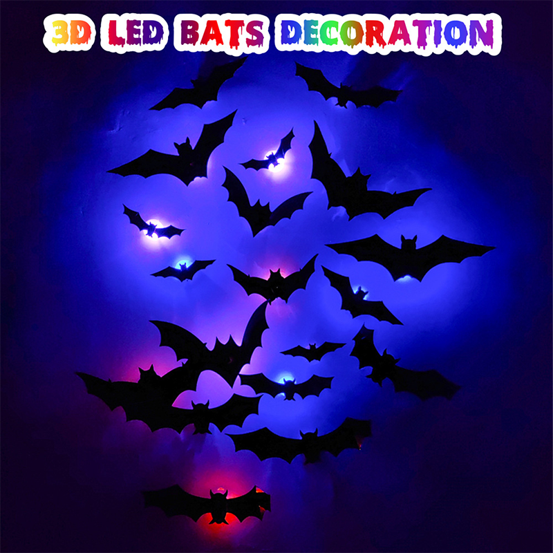 ⏰Spooky 3D Bat LED Wall Light, Halloween Indoor Outdoor Wall Decoration Light👻