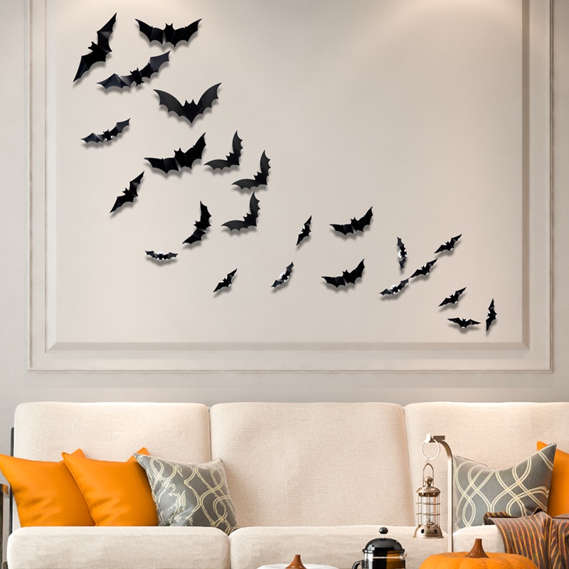 ⏰Spooky 3D Bat LED Wall Light, Halloween Indoor Outdoor Wall Decoration Light👻