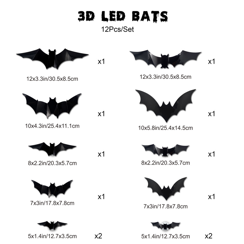 ⏰Spooky 3D Bat LED Wall Light, Halloween Indoor Outdoor Wall Decoration Light👻