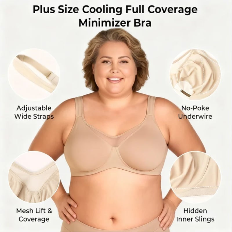 🏆 Last Day Special Price £10.99! 💐Women's Elegant Sheer Full Coverage Plus Size Bra