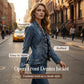 🥳2026 HOT SALE🥳💞50K+ SOLD!👵☀️ 49% OFF! Open-Front Denim Jacket – No buttons, easy on/off. Flattering ruffle trim, breathable fabric. Classic blue wash. A versatile wardrobe staple. 🌿✅