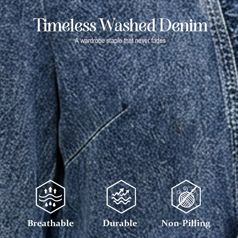 🥳2026 HOT SALE🥳💞50K+ SOLD!👵☀️ 49% OFF! Open-Front Denim Jacket – No buttons, easy on/off. Flattering ruffle trim, breathable fabric. Classic blue wash. A versatile wardrobe staple. 🌿✅