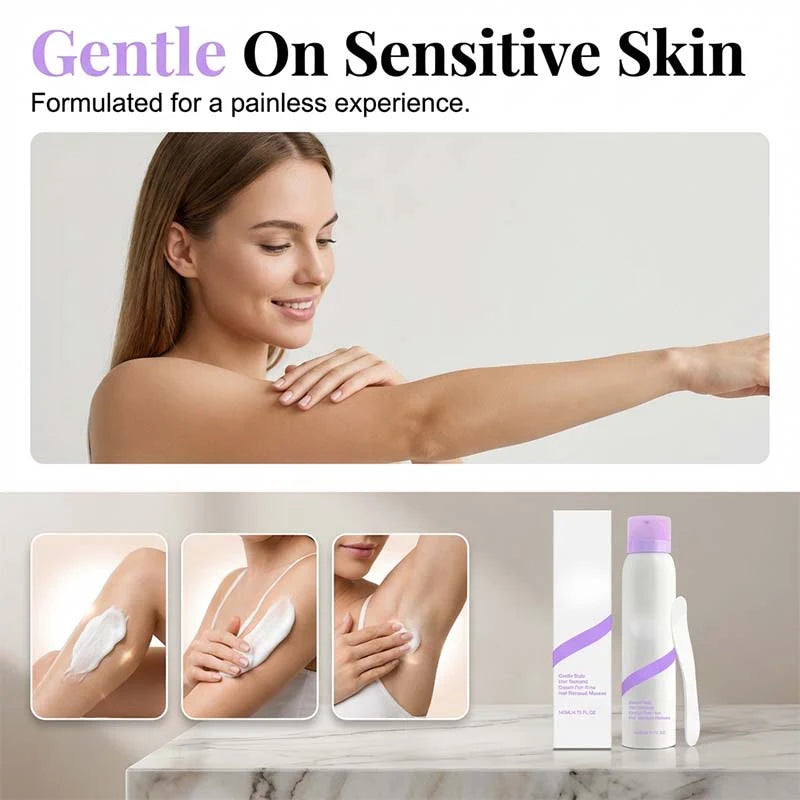 Hair Removal Cream, Deep Root Removal, 5-10min Fast, Moisturizing & Nourishing, Gentle Herbal with Aloe & Portulaca, for Legs Arms Underarms Chest, Safe for Sensitive Skin