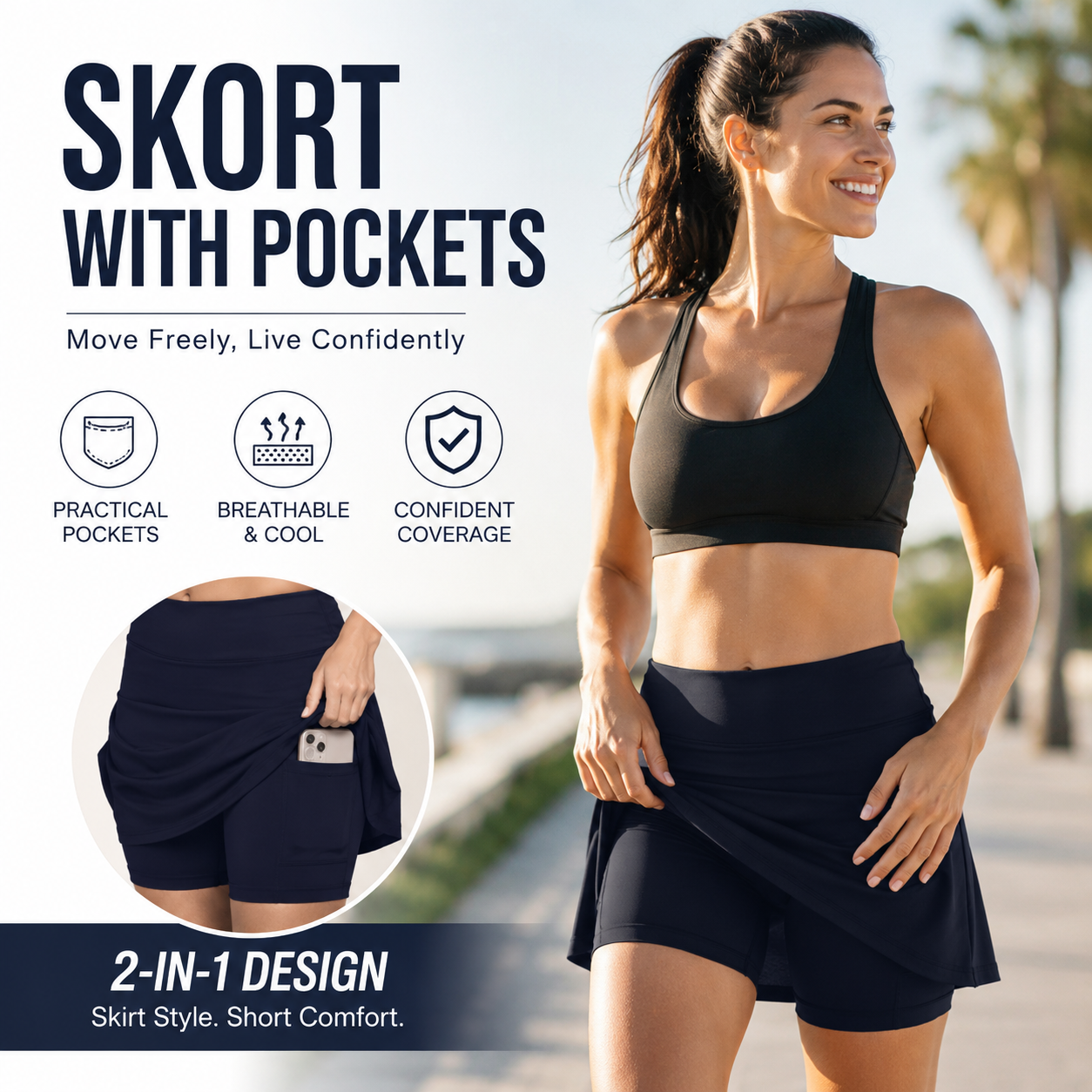 Over 30,000 units sold ⌚️ Anti-Chafing Active Skort – Super soft and comfortable🔥