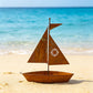 ⛵️⛵️Last Day Sale 49% OFF-Rustic Sailboat Metal Planter☘️