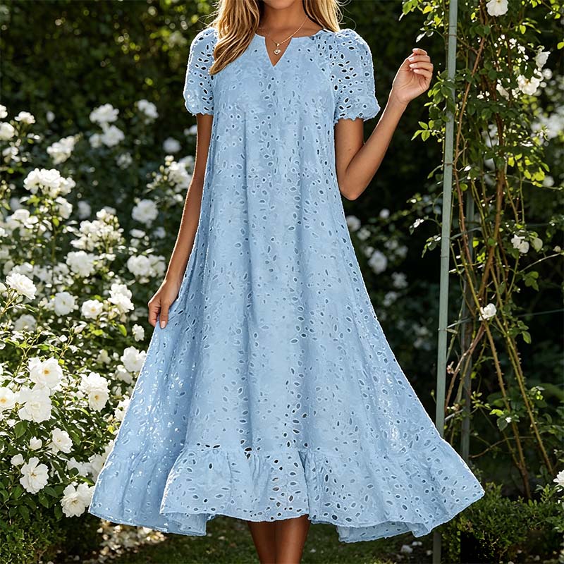 ☀️☀️Last Day Sale 49% OFF-Women's Elegant V-Neck Short Sleeve Dress