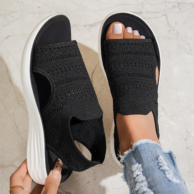 Women's Breathable Knit Platform Sandals ✨