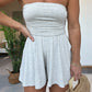 ☀️☀️Last Day Sale 49% OFF-Strapless Off Shoulder Pleated Flowy Short Romper👗👗