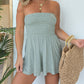 ☀️☀️Last Day Sale 49% OFF-Strapless Off Shoulder Pleated Flowy Short Romper👗👗