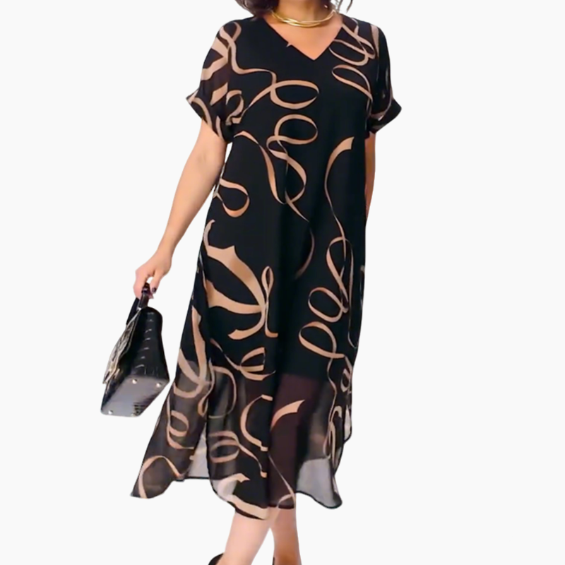 Flowy V-Neck Midi Dress