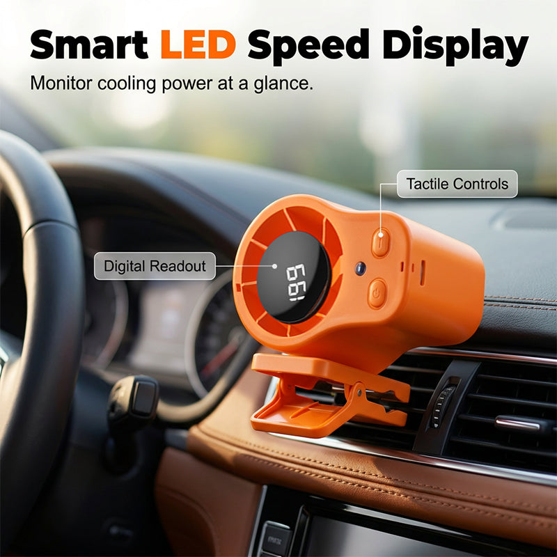 🌀Summer Hot Sale - ONLY ￡19.99!!💨50K+ SOLD!🚙Hands-Free Personal Cooling Fan with LED Display❄️🌬️
