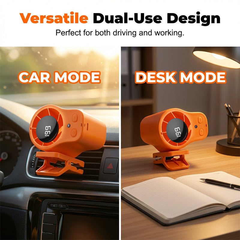 🌀Summer Hot Sale - ONLY ￡19.99!!💨50K+ SOLD!🚙Hands-Free Personal Cooling Fan with LED Display❄️🌬️