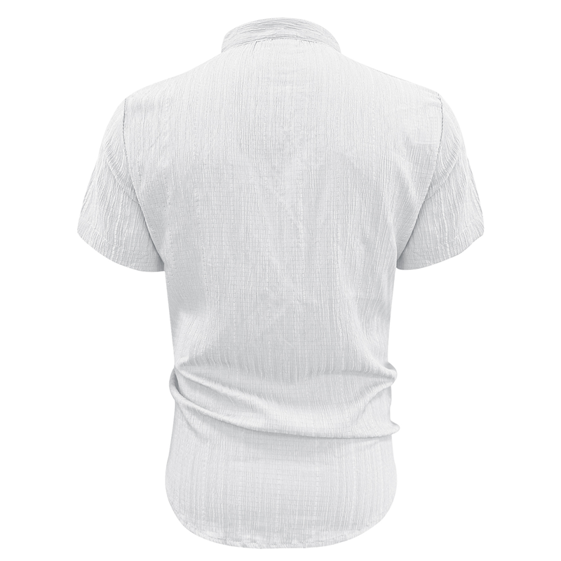 👔 LIMITED-TIME OFFER: 50% OFF! ✨ Men's Summer Shirt – Stand-Up Collar, Textured Fabric, Relaxed Fit ☀️