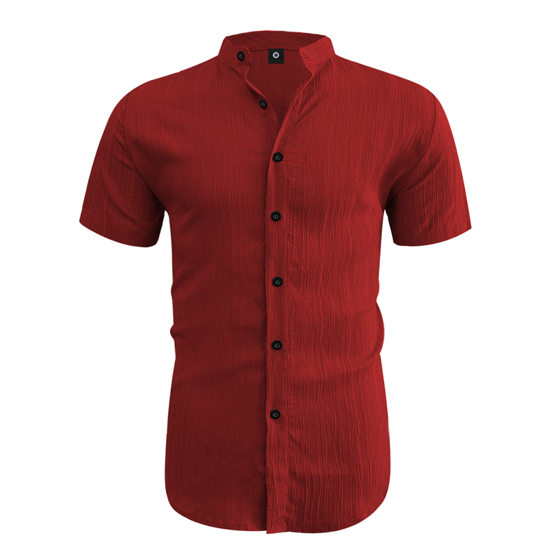 👔 LIMITED-TIME OFFER: 50% OFF! ✨ Men's Summer Shirt – Stand-Up Collar, Textured Fabric, Relaxed Fit ☀️